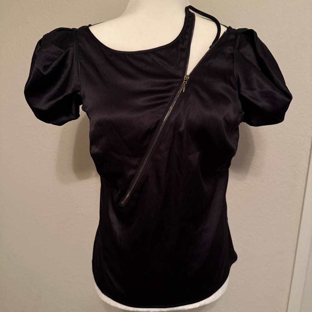 Alexander McQueen black silk blouse